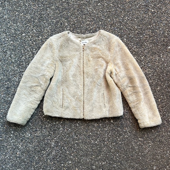 Vintage Steven Alan Faux Fur Jacket With Silver Zipper - Picture 1 of 5
